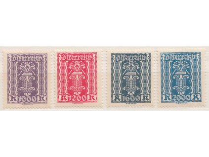 1922, 1000-2000 Kr výplatní, MiNr.391-95, * po nálepce