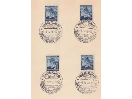 1940, Praha, Výstava poštovních cenin Č M P, pamětní list, malý formát