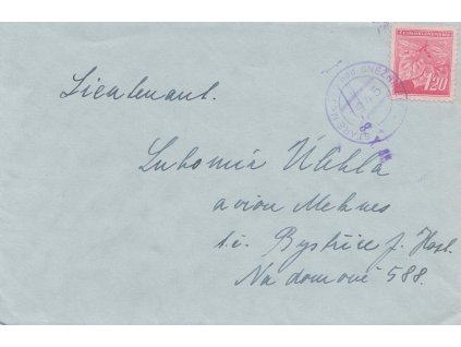 Staré Město pod Sněžníkem, dopis zaslaný v roce 1945 do Bystřice