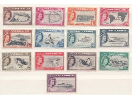 Ascension, 1956, 1/2P-10Sh série Elisabeth, MiNr.62-74, **/*