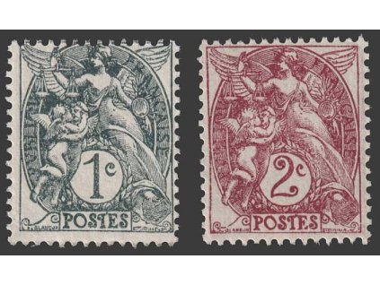 1900, 1 C a 2 C Blanc, MiNr.86,87, **