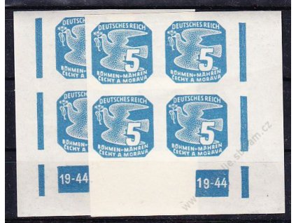 1943, 5h modrá, 2 roh. 4bloky s DČ 19-44, L+P, Nr.NV11, **