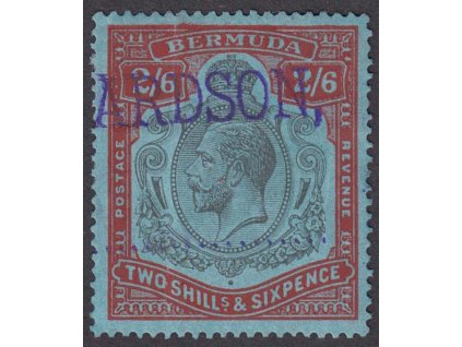 Bermudy, 1922, 2.6 Sh´P Jiří V., MiNr.82, razítko, lomy, horší jakost