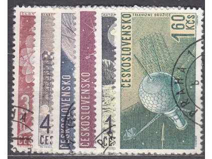 1962, 30h-1.60Kčs Vesmír, série, Nr.1241-6, razítkované, ilustrační foto