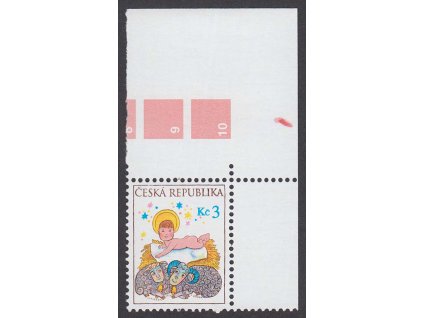 1999, 3 Kč Vánoce, DV - růžová skvrnka pod PU, Nr.240, ** , ZP 10/2