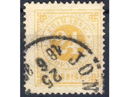 1872, 24Ö žlutá, kat. MiNr.23B, razítkované