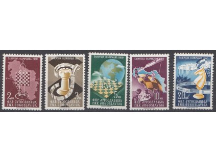 1950, 2-20 Din série Šachová Olympiáda, MiNr.616-20, **