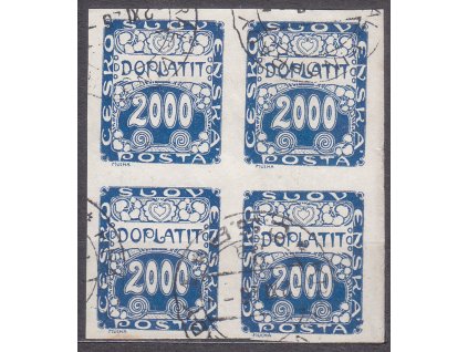 2000h modrá, 4blok, Nr.DL14, razítkované, ilustrační foto