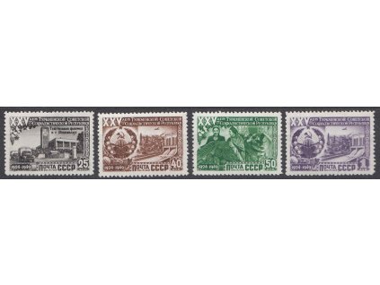 1950, 25K-1R série Turkmenistán, MiNr.1438-41, **