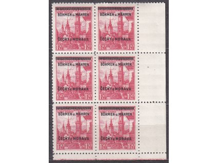 1939, 1.50Kč Banská Bystrica, pravý dolní roh. 6blok, úzký okraj,  Nr.12, **