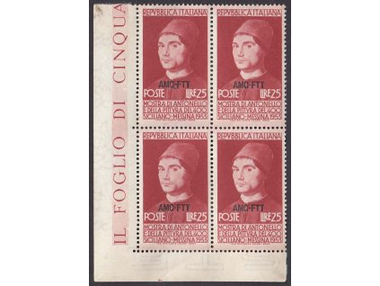 1953, 25 L Výstava obrazů, MiNr.197, ** , 4blok