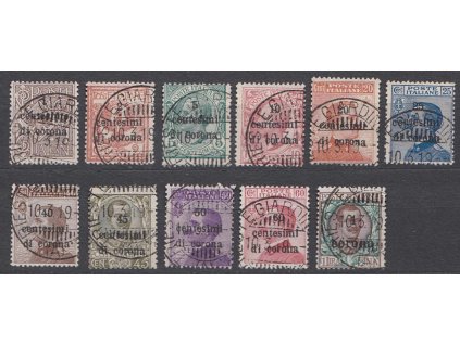 Trentino, 1919, 1C/1C-1Kr/1L série, MiNr.1-11, razítka ilustrační foto