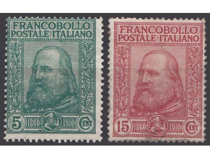 1910, 5-15 C série Garibaldi, MiNr.95-96, * po nálepce, kvalita - viz. foto