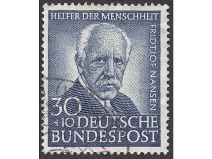 1953, 30 Pf Nansen, MiNr.176, razítkované, drobný fald