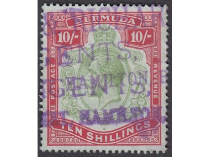 Bermudy, 1922, 10 Sh Jiří V., MiNr.83a, razítkované