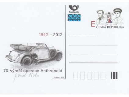 Sivko, podpis na dopisnici Operace Anthropoid, 2012