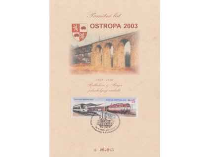 2003, OSTROPA 2003, pamětní list, formát A5