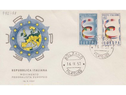1957, FDC 992-93 Europa, neprošlé