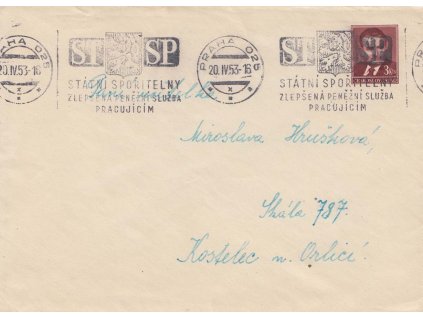 COB 5 K.Gottwald, DR Praha 20.4.53, zasl. do Kostelce, lehká omačkání