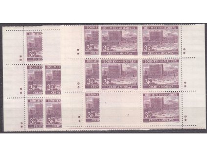 1939, 3K Zlín, rohová miniatura v6bloku, 2 křížky, Nr.36, **