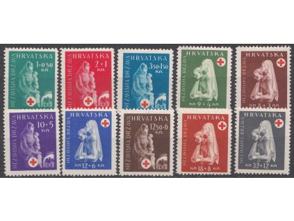 1943, 1-32 K série Červený kříž, MiNr.118-27, * po nálepce