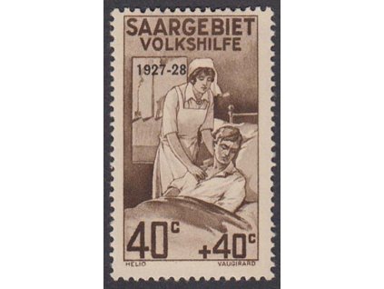 Saar, 1927, 40 C Pečovatelství, MiNr.123, těžší *