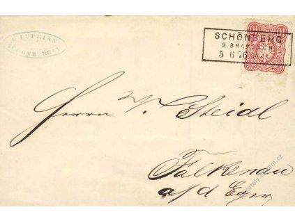 1876, DR Schonberg, skládaný dopis