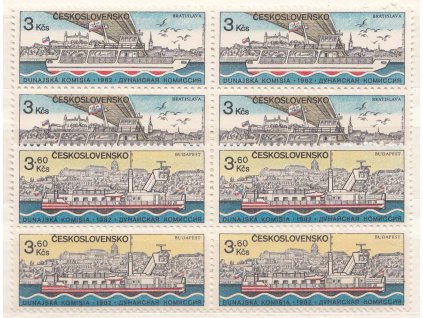 1982, 3-3.60 Kčs Dunaj, 4blok, Nr.2551-52, **
