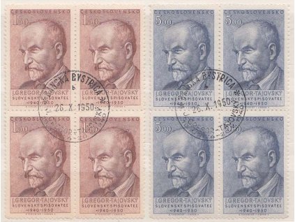 1950, FDC 567-68 Tajovský, razítko FDC, **