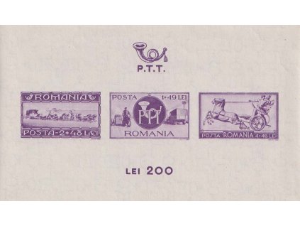 1944, 1-4 L aršík Pošta, MiNr.Bl.22 , **