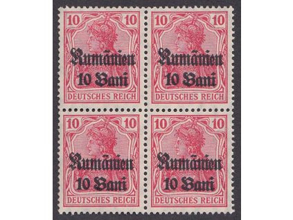 Rumunsko, 1917, 10B/10Pf Germanie, 4blok, MiNr.4, **