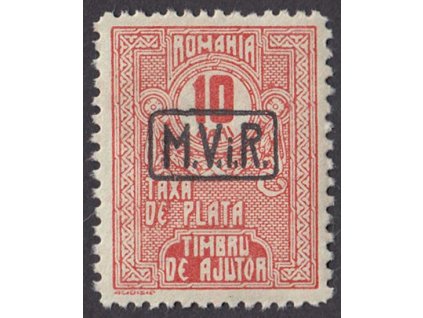 Rumunsko, 1918, 10 B Kriegssteuer, MiNr.8, ** , vynechávky lepu