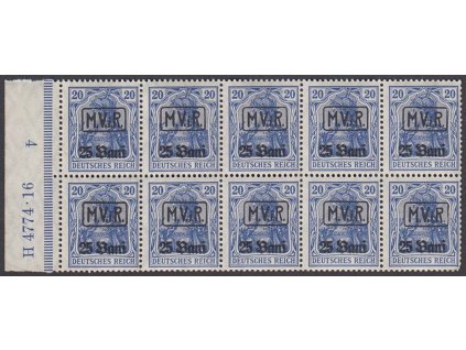 Rumunsko, 1917, 25B/20Pf Germanie, 10blok s HAN, MiNr.2, **