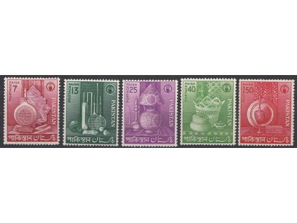 Pakistán, 1962, 7-50 P série Umění, MiNr.170-74, ** , 7 P dv