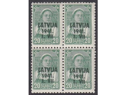 Latvija, 1941, 20 K Rolnice, 4blok, MiNr.4, **