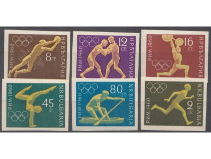 1960, 8St-2L série OH Řím, MiNr.1178-83, ** , archové lomy