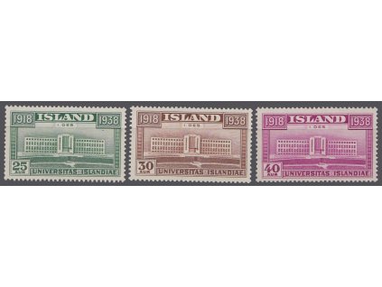 1938, 25-40 A série Universita, MiNr.200-202, * po nálepce