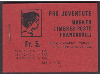 1956, sešitek Pro Juventute, kompletní, MiNr.632,633,634, **