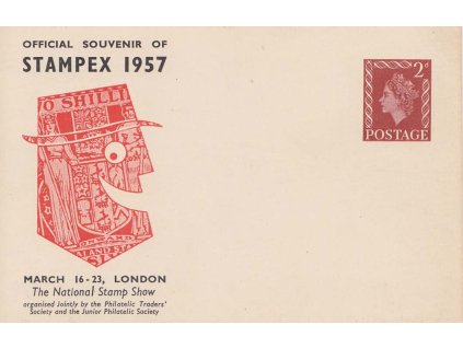 1957, 2 P výstavní dopisnice STAMPEX, neprošlé