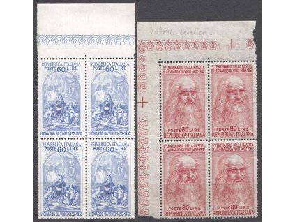 1952, 60-80 L Leonardo da Vinci, 4bloky, MiNr.877-78, **