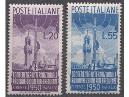 1950, 20-55 L série Radiokonference, MiNr.796-97, ** , skvrnky