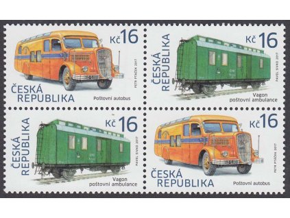 2017, 16 Kč Dopravní prostředky (A+V / V+A), Nr.916-17, **