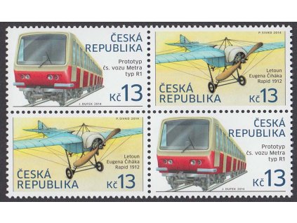 2014, 13 Kč Dopravní prostředky (L+V / V+L), Nr.799-800, **