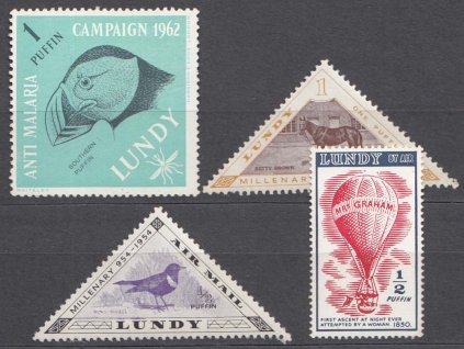 Lundy, 1954/62, 4 známky, **/* , oblíbená destinace