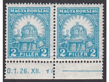 1928, 2 f Korunovační klenoty, datum tisku, MiNr.442B, ** , archový lom