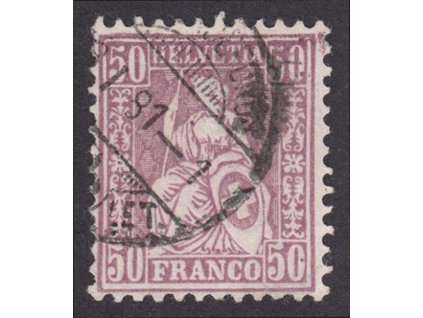 1881, 50C Helvetia, MiNr.35, razítkované
