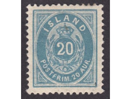 1882, 20A modrá, MiNr.14Ba, **