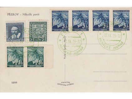 1939, Přerov, Hanácké jarmark, pohlednice, neprošlé, lehký fald