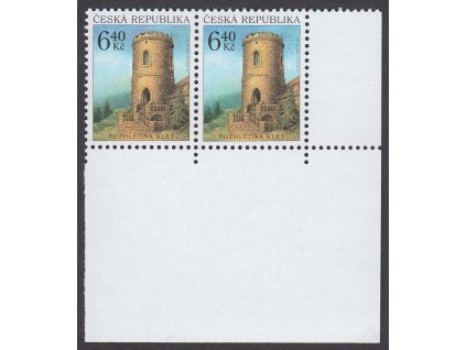 2003, 6.40 Kč Rozhledna, DV - čtyři vrypy u "U", Nr.360, ** , ZP 50/2