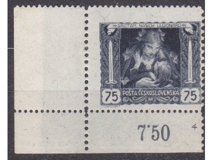 75h šedá, Řz., rohový kus s DČ 4, Nr.30B, * po nálepce
